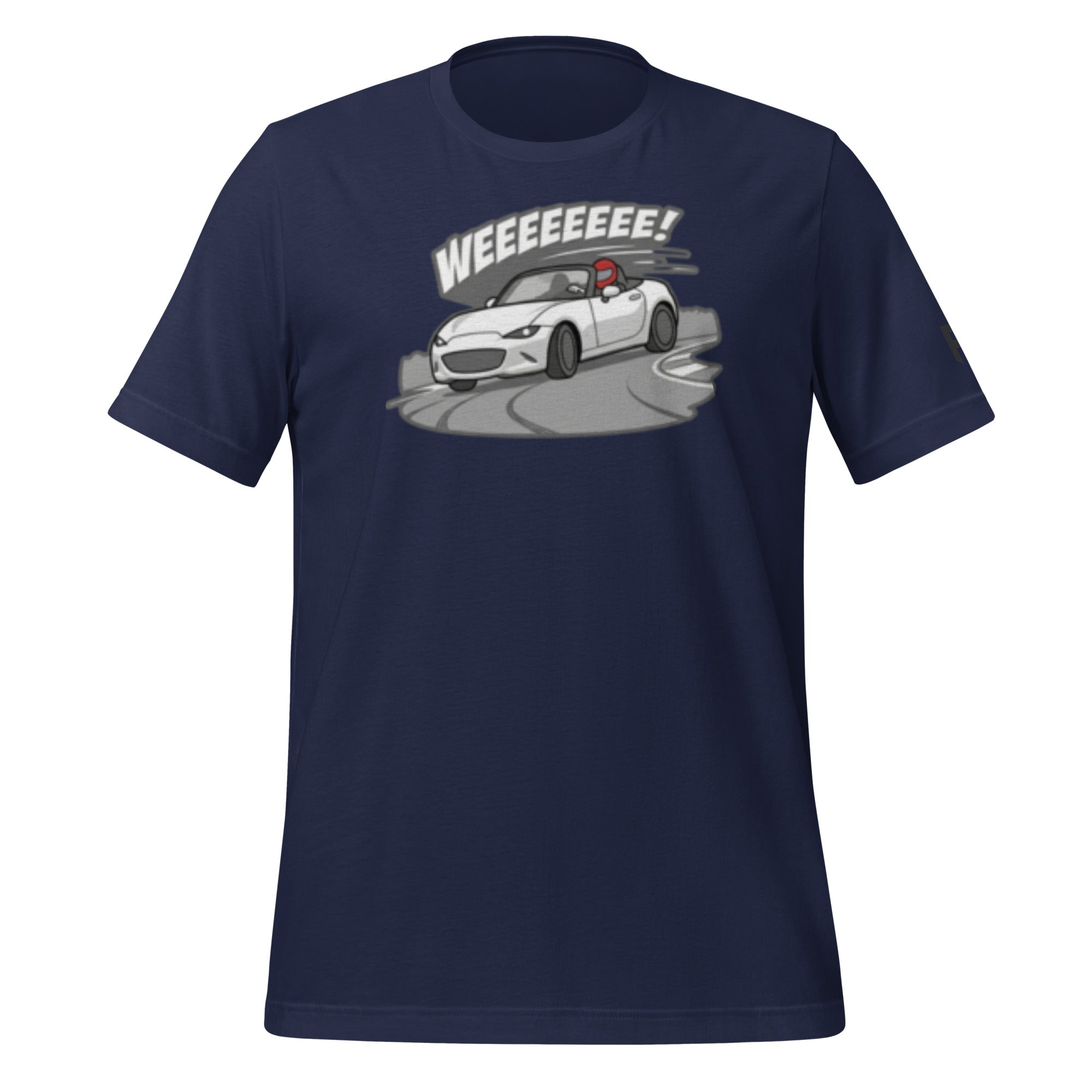 Tee shirt with an ND sports car and the text "Weee!" 